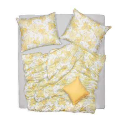 SCANquilt povlečení ART JERSEY renoir bíložlutošedá 140 x 200/70 x 90 cm