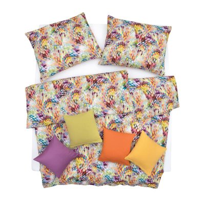 SCANquilt povlečení ART JERSEY tulips pestrá 140 x 200/70 x 90 cm