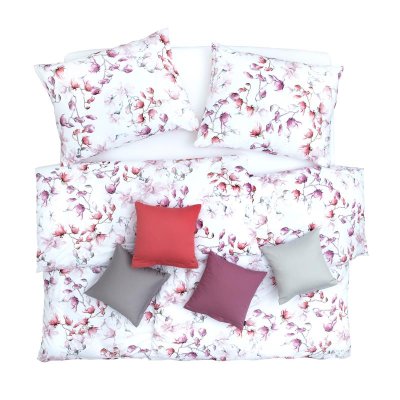 SCANquilt povlečení ART JERSEY magnolia bílorůžová 140 x 200/70 x 90 cm