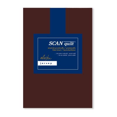 SCANquilt napínací prostěradlo JERSEY ELASTIC LYCRA tmavě hnědá 180 x 200 cm (výška matrace do 30 cm)