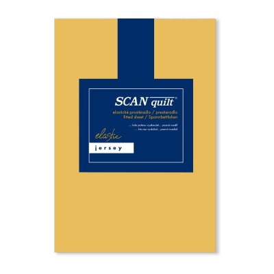 SCANquilt napínací prostěradlo JERSEY ELASTIC LYCRA okrová 180 x 200 cm (výška matrace do 30 cm)