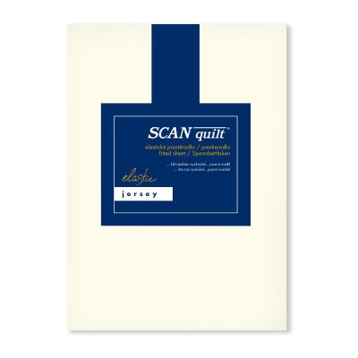 SCANquilt napínací prostěradlo JERSEY ELASTIC LYCRA smetanová 180 x 200 cm (výška matrace do 30 cm)