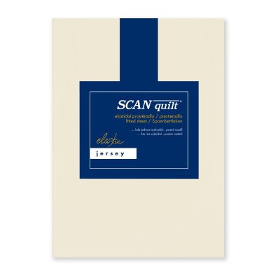 SCANquilt napínací prostěradlo JERSEY ELASTIC LYCRA natur 180 x 200 cm (výška matrace do 30 cm)