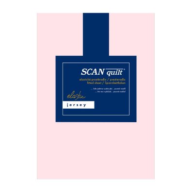 SCANquilt napínací prostěradlo JERSEY ELASTIC LYCRA světle růžová 180 x 200 cm (výška matrace do 30 cm)