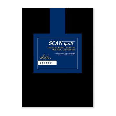 SCANquilt napínací prostěradlo JERSEY ELASTIC LYCRA černá 180 x 200 cm (výška matrace do 30 cm)