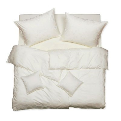 SCANquilt povlečení EXCLUSIVE TENCEL PLUS peříčka smetanová 140 x 200/70 x 90 cm