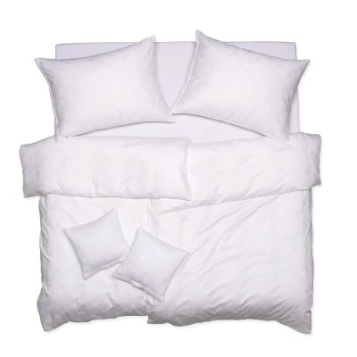 SCANquilt povlečení EXCLUSIVE TENCEL PLUS peříčka bílá 140 x 200/70 x 90 cm