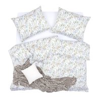 SCANquilt povlečení SATÉN PLUS traviny bílozelená 140 x 200/70 x 90 cm