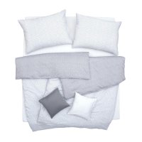 SCANquilt povlečení SATÉN DESIGN kristal bílošedá+šedobílá 140 x 200/70 x 90 cm