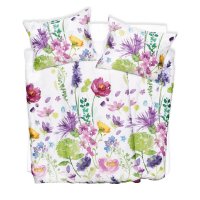 SCANquilt povlečení SATÉN TENCEL DESIGN florisa bílopestrá 140 x 200/70 x 90 cm
