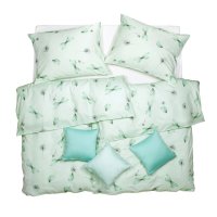 SCANquilt povlečení SATÉN TENCEL DESIGN morning mentolová 140 x 200/70 x 90 cm