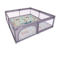 BABYGO ohrádka Playpark Grey s matrací