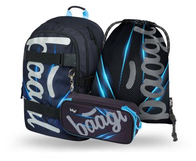 Baagl 3 SET Skate Bluelight: batoh, penál, sáček