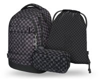 Baagl SET 3 Skate max SKA šedá: batoh, penál, sáček