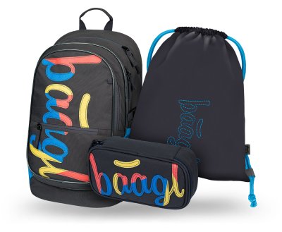 Baagl SET 3 Core Logo mix: batoh, penál, sáček