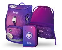 Baagl SET 3 AIRY Koně srdce: batoh, penál, sáček