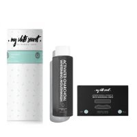 My White Secret Balíček Aktivní uhlí (bělící pásky + ústní voda)
