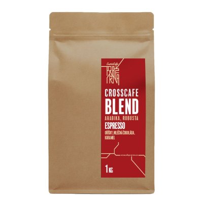 CrossCafe Pražírna Blend 70% Arabica 30% Robusta zrnková káva 1000 g