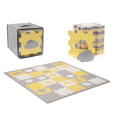 Kinderkraft Podložka pěnová puzzle Luno Shapes 185 x 165 cm Yellow, 30ks, Premium