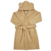 Eko Župan bavlněný s kapucí a oušky Beige vel. S 92-98