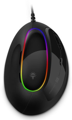 Connect IT For health RGB Ergonomická vertikální myš drátová černá