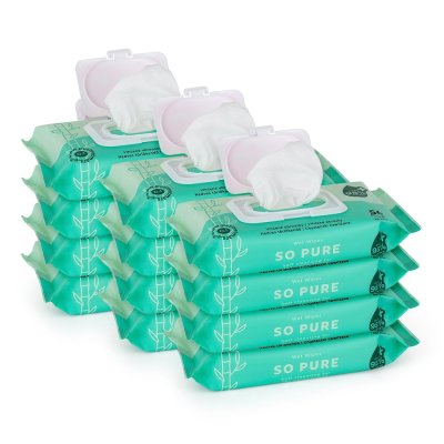 Petite&Mars 12x Ubrousky vlhčené SO PURE bambusové bioodbouratelné 56 ks (720 ks)