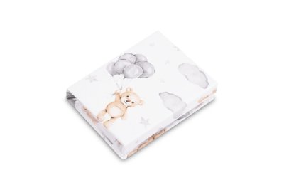 SENSILLO Prostěradlo do postýlky 60x120, bavlna, Medvídek šedý