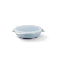 Babyono Silikonový talířek s přísavkou a víčkem  - modrý