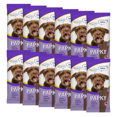 Akinu PAPKY Drůbeží plátky pamlsek pro psy 12 x 120 g