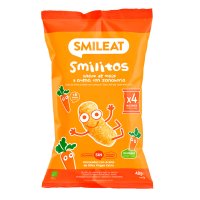 Smileat BIO kukuřičné křupky oves, mrkev s panenským olivovým olejem a vitaminem B1 8M+ 4x12 g