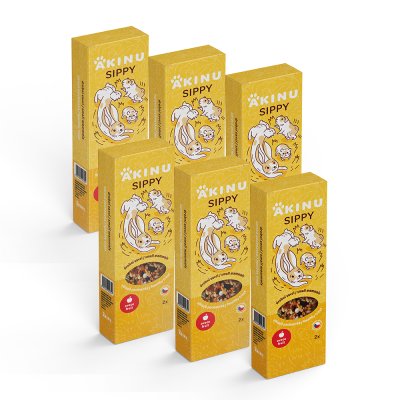 Akinu Akinu SIPPY Tyč s ovocem doplňkové krmivo pro hlodavce 6 x 2 ks