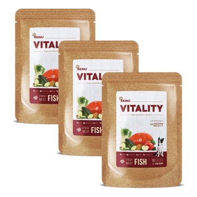 Akinu VITALITY na cesty rybí pro psy 3 x 300 g