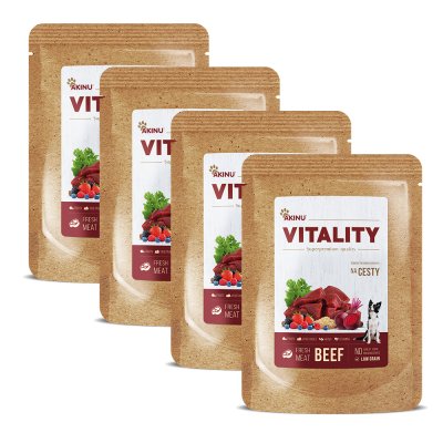 Akinu VITALITY na cesty hovězí pro psy 4 x 150 g