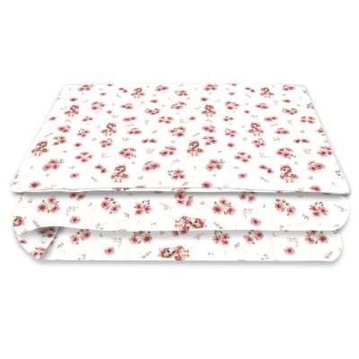 Miminu Povlečení do postýlky, bavlna, 2D sada, Kačenky - bílá, pudrově růžová