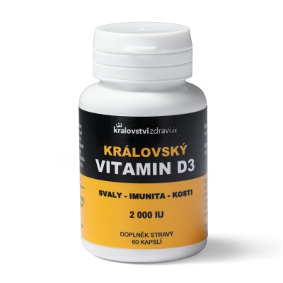 Království zdraví Královský Vitamin D3, 2000 IU, 60 rostlinných kapslí