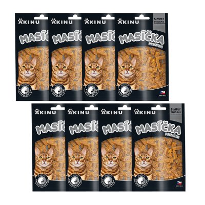 Akinu MASÍČKA PREMIUM Hairball Control pamlsek pro kočky 8 x 50 g