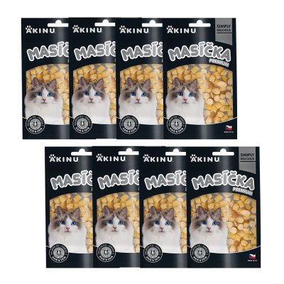 Akinu MASÍČKA PREMIUM Hair & Skin pamlsek pro kočky 8 x 50 g