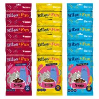 Akinu BITES & FUN Jehněčí & kuřecí & kachní pamlsek pro kočky 12 balení 60 g