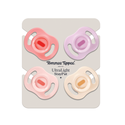 Tommee Tippee Silikonový Dudlík Ultralight Girl 0–⁠⁠⁠⁠⁠⁠6m 4 ks