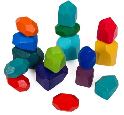 Sale Dřevěná barevná věz, Kameny - 16ks