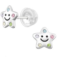 SILVER Dětské stříbrné náušničky Star Smile premium