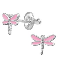 SILVER Dětské stříbrné náušničky Vážka, se šroubovací puzetou