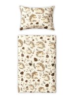 Baby Nellys Povlečení do postýlky, 2D sada - Ježek, béžový