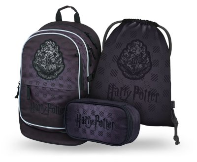 Baagl SET 3 Core Harry Potter Bradavice černý: batoh, penál, sáček