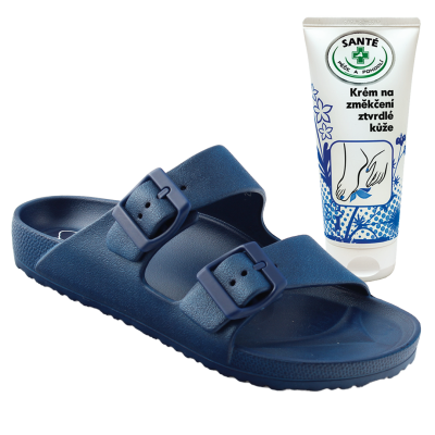 SANTE Dámské pantofle EB/2025 BLUE v.37 + krém na zvláčnění kůže
