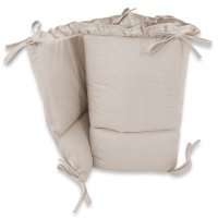 Baby Nellys Mantinel s volánkem do postýlky 120 x 60 cm, 180cm Royal - béžový