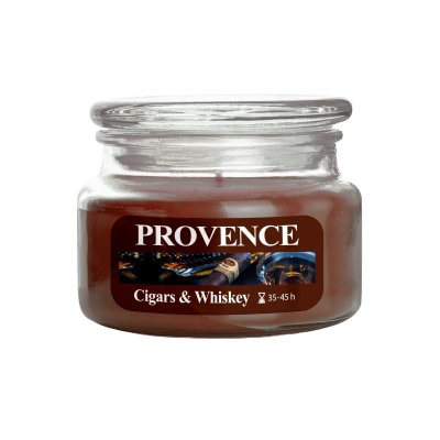 Provence Svíčka ve skle s víčkem Cigars & Whiskey 200 g