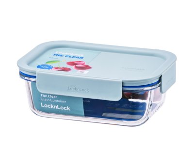 Lock&Lock Clear Dóza obdélníková 630 ml borosilikátové sklo 1 ks mint
