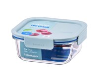 Lock&Lock Clear Dóza čtvercová 750 ml borosilikátové sklo 1 ks mint