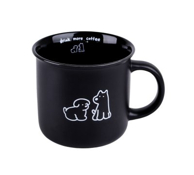 Toro Keramický hrnek Pejsek 380 ml 1 ks černý